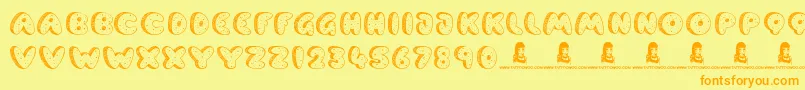 CookieDough Font – Orange Fonts on Yellow Background