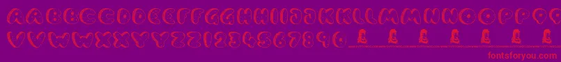 CookieDough-Schriftart – Rote Schriften auf violettem Hintergrund