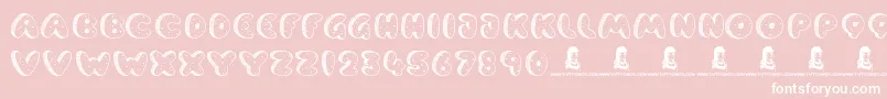 CookieDough-Schriftart – Weiße Schriften auf rosa Hintergrund