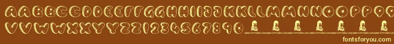 CookieDough Font – Yellow Fonts on Brown Background