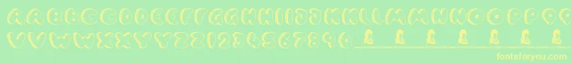 CookieDough-Schriftart – Gelbe Schriften auf grünem Hintergrund
