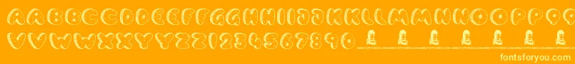 CookieDough Font – Yellow Fonts on Orange Background