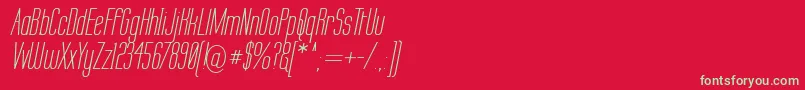 フォントLabtopi – 赤い背景に緑の文字