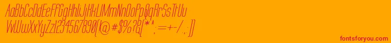 Labtopi-Schriftart – Rote Schriften auf orangefarbenem Hintergrund