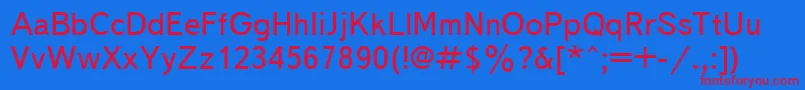 Czcionka TxtbkN – czerwone czcionki na niebieskim tle