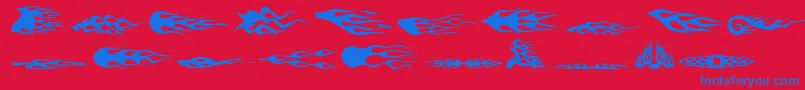 FlamezByMarioz Font – Blue Fonts on Red Background