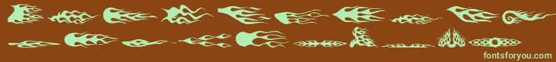 Czcionka FlamezByMarioz – zielone czcionki na brązowym tle