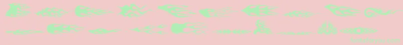 FlamezByMarioz-Schriftart – Grüne Schriften auf rosa Hintergrund