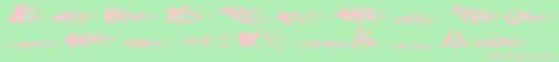 フォントFlamezByMarioz – 緑の背景にピンクのフォント