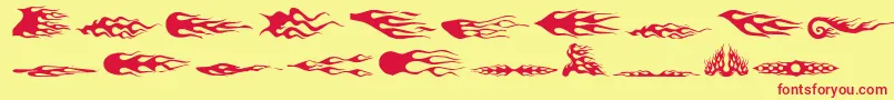 Czcionka FlamezByMarioz – czerwone czcionki na żółtym tle