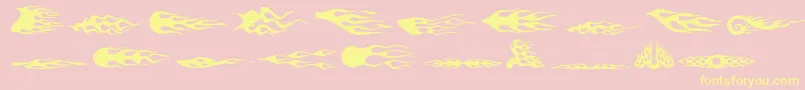 Fonte FlamezByMarioz – fontes amarelas em um fundo rosa