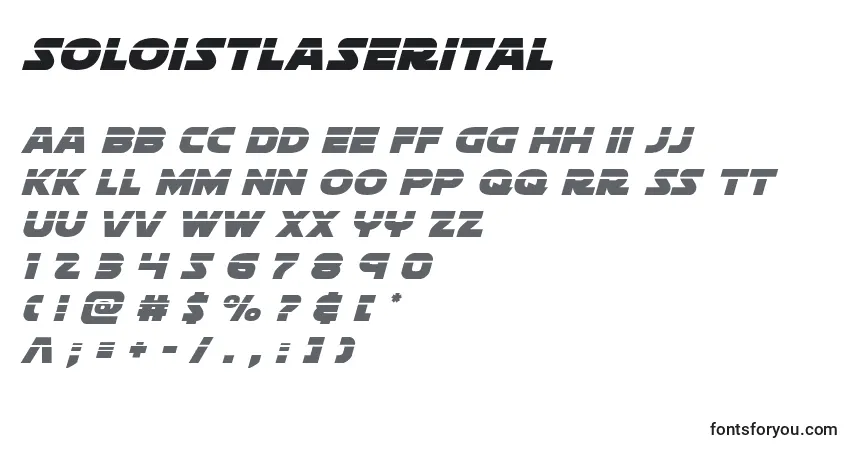 Soloistlaserital-fontti – aakkoset, numerot, erikoismerkit