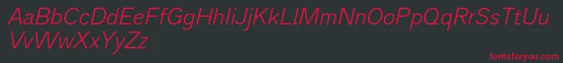 Analogue46lightoblique Font – Red Fonts on Black Background