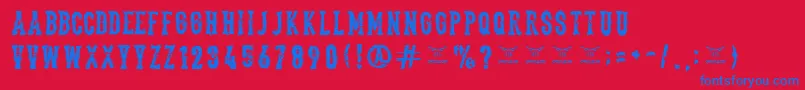 Thedeadliestsaloon-fontti – siniset fontit punaisella taustalla
