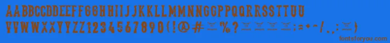 Thedeadliestsaloon Font – Brown Fonts on Blue Background