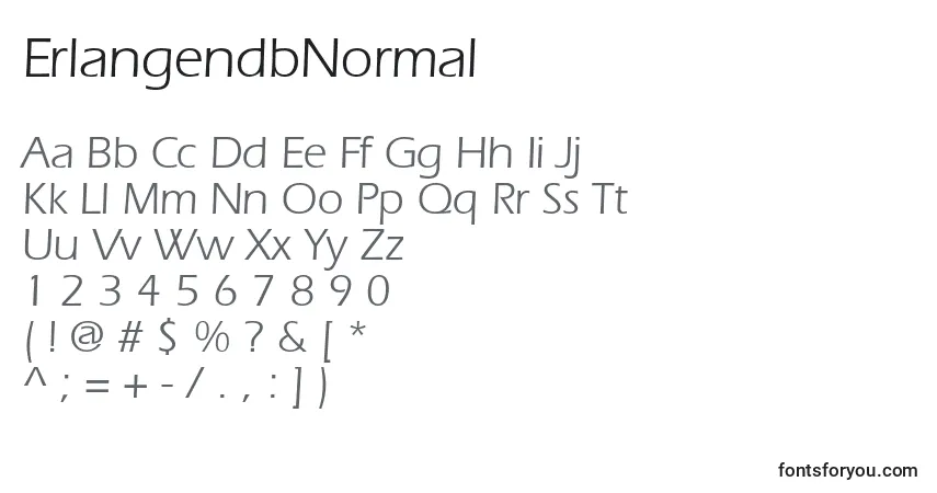 A fonte ErlangendbNormal – alfabeto, números, caracteres especiais