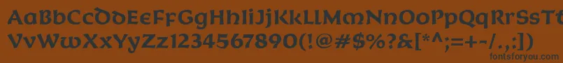 KoriganitcTtBold-Schriftart – Schwarze Schriften auf braunem Hintergrund