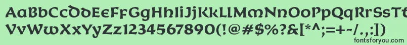 Шрифт KoriganitcTtBold – чёрные шрифты на зелёном фоне