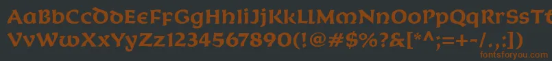 KoriganitcTtBold-fontti – ruskeat fontit mustalla taustalla