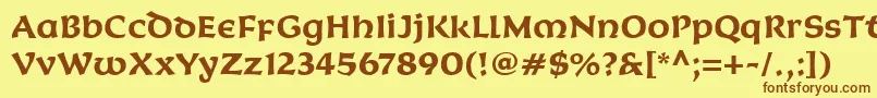 Czcionka KoriganitcTtBold – brązowe czcionki na żółtym tle