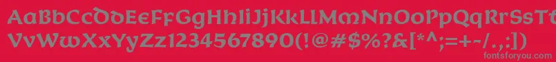 フォントKoriganitcTtBold – 赤い背景に灰色の文字