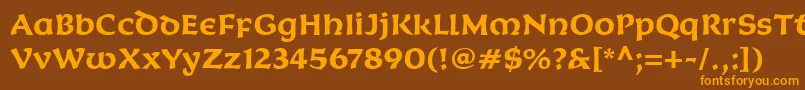 KoriganitcTtBold Font – Orange Fonts on Brown Background