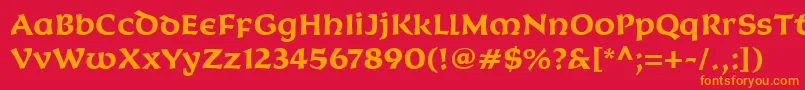 KoriganitcTtBold Font – Orange Fonts on Red Background