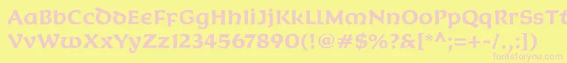 KoriganitcTtBold-Schriftart – Rosa Schriften auf gelbem Hintergrund