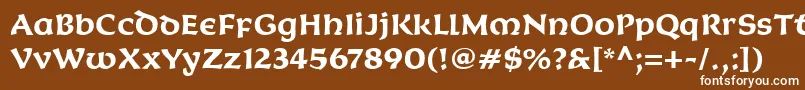 フォントKoriganitcTtBold – 茶色の背景に白い文字