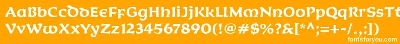 フォントKoriganitcTtBold – オレンジの背景に白い文字