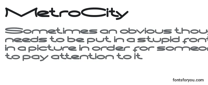 Überblick über die Schriftart MetroCity