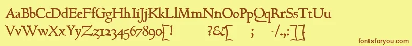 GoundyhundredBold Font – Brown Fonts on Yellow Background