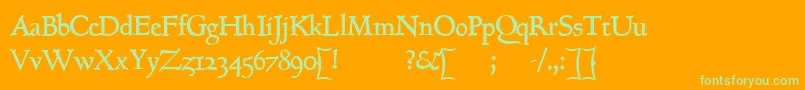 GoundyhundredBold Font – Green Fonts on Orange Background