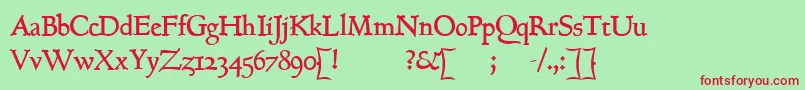 GoundyhundredBold Font – Red Fonts on Green Background