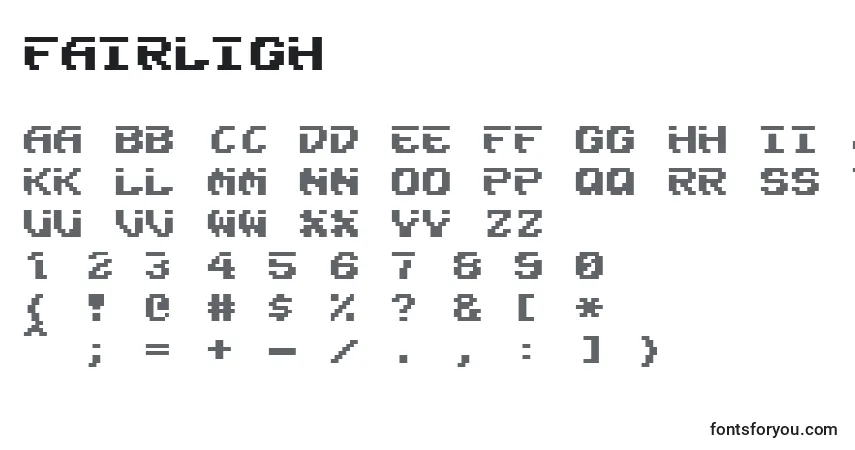 Fairlighフォント–アルファベット、数字、特殊文字