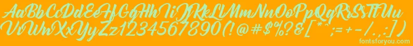 Bernadette Font – Green Fonts on Orange Background