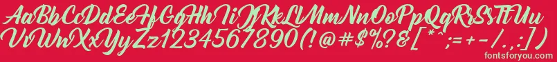 Bernadette Font – Green Fonts on Red Background