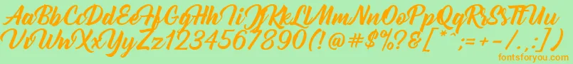 Bernadette Font – Orange Fonts on Green Background