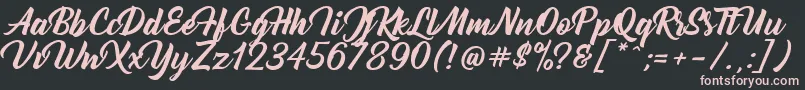Bernadette Font – Pink Fonts on Black Background