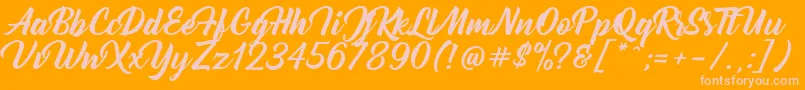 Bernadette Font – Pink Fonts on Orange Background