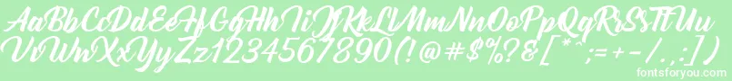 Bernadette-Schriftart – Weiße Schriften auf grünem Hintergrund