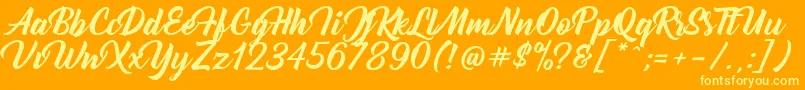 Bernadette Font – Yellow Fonts on Orange Background