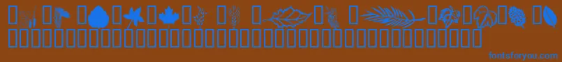 Wmleaves1 Font – Blue Fonts on Brown Background