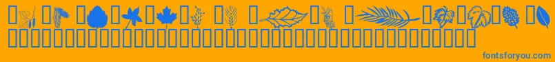 Wmleaves1 Font – Blue Fonts on Orange Background