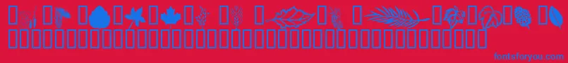 Wmleaves1 Font – Blue Fonts on Red Background