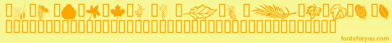 Wmleaves1 Font – Orange Fonts on Yellow Background