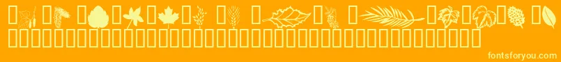 Wmleaves1 Font – Yellow Fonts on Orange Background