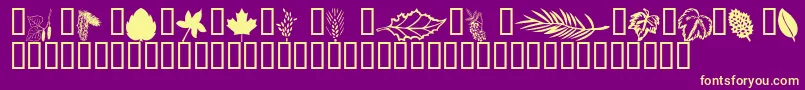 Wmleaves1 Font – Yellow Fonts on Purple Background