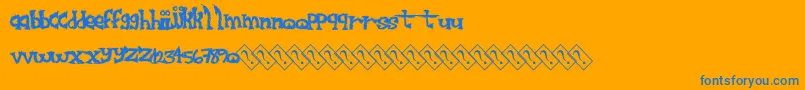 Furrysack Font – Blue Fonts on Orange Background