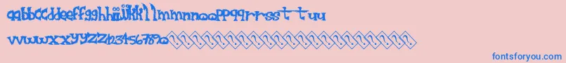 Furrysack Font – Blue Fonts on Pink Background